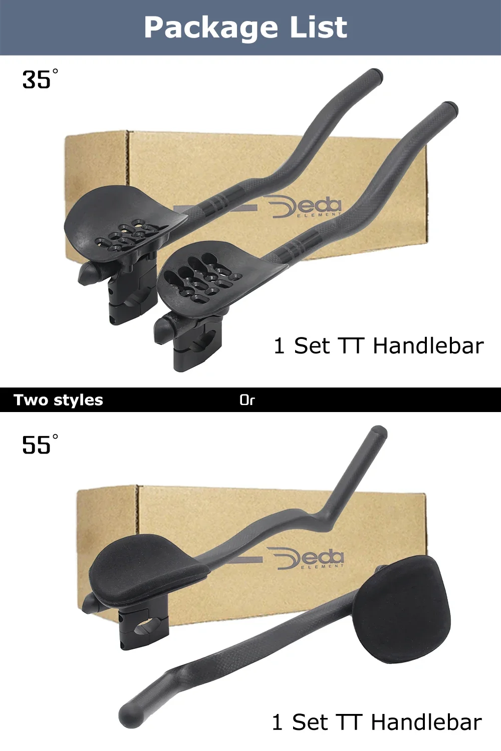 

DEDA Road Bike Triathlon Time Trial For Aero Handlebar Extension TT Bar,35°/55° ,3K Full Carbon Bicycle Rest TT bar Oval clamp