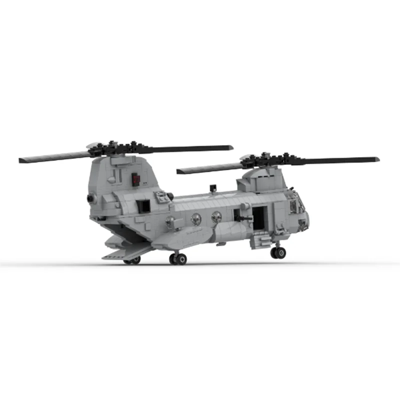 1107PCS MOC DIY CH-46 Sea Knight Helicopter Building Blocks Military Assembly Model Education Toy Brick Children's Birthday Gift