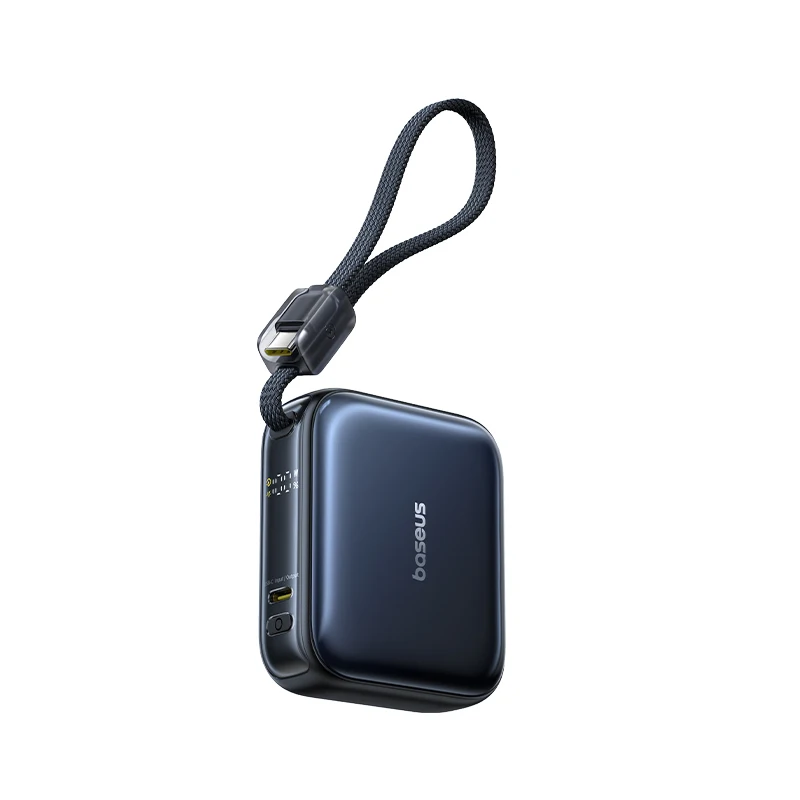 Baseus 45W Mini Powerbank 10000mAh Ingebouwde USB-C Kabel Zakformaat Kleinere Snelle Oplading Draagbaar Voor iPhone 17 Samsung S25