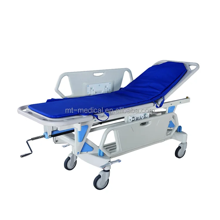 Luxury Patient Hydraulic Trolley ABS Patient Stretcher Emergency Transfer Trolley Ambulance Stretcher Bed