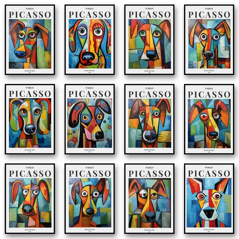 

Picasso Exhibition Dog Poster Neutral Vintage Minimalist Poster Bedroom Living Room Modern Home Decoration Wall Painting Gifts