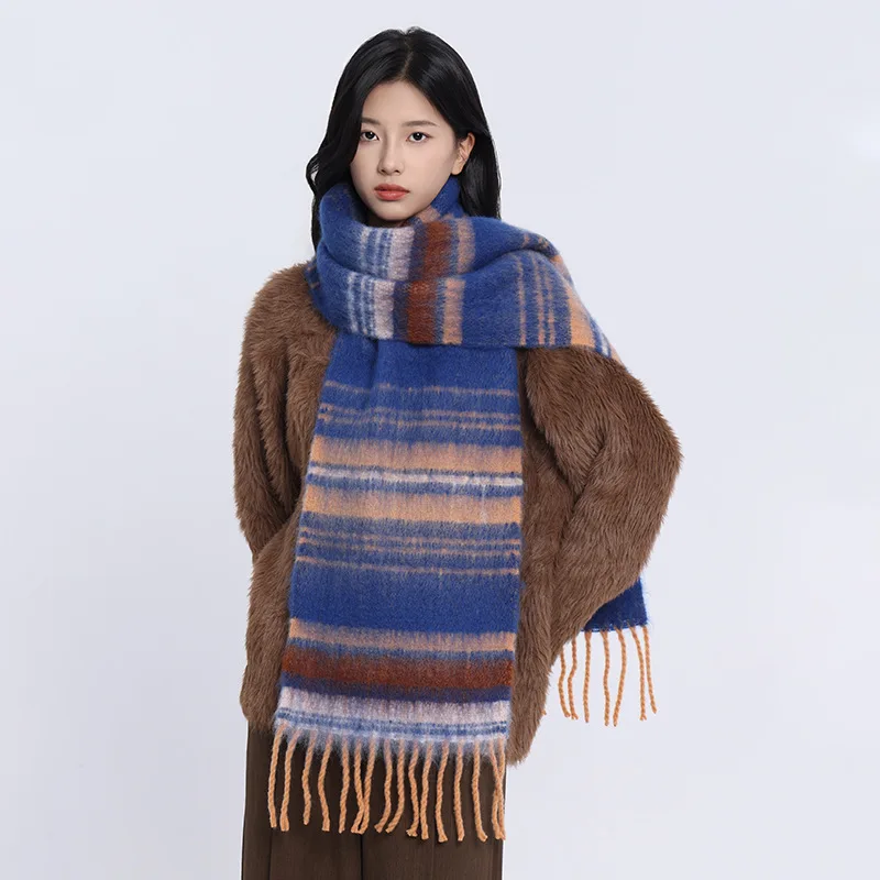 2024 Colorful Scarf For Women/Female Thickened Shawl Autumn And Winter Geometric Scarfs Shawl Fall And Winter Design