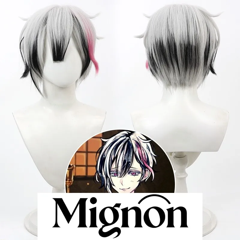 

The Demon Prince of the Cat Devil Bellian cosplay wig black white highlights teased roots Halloween gift