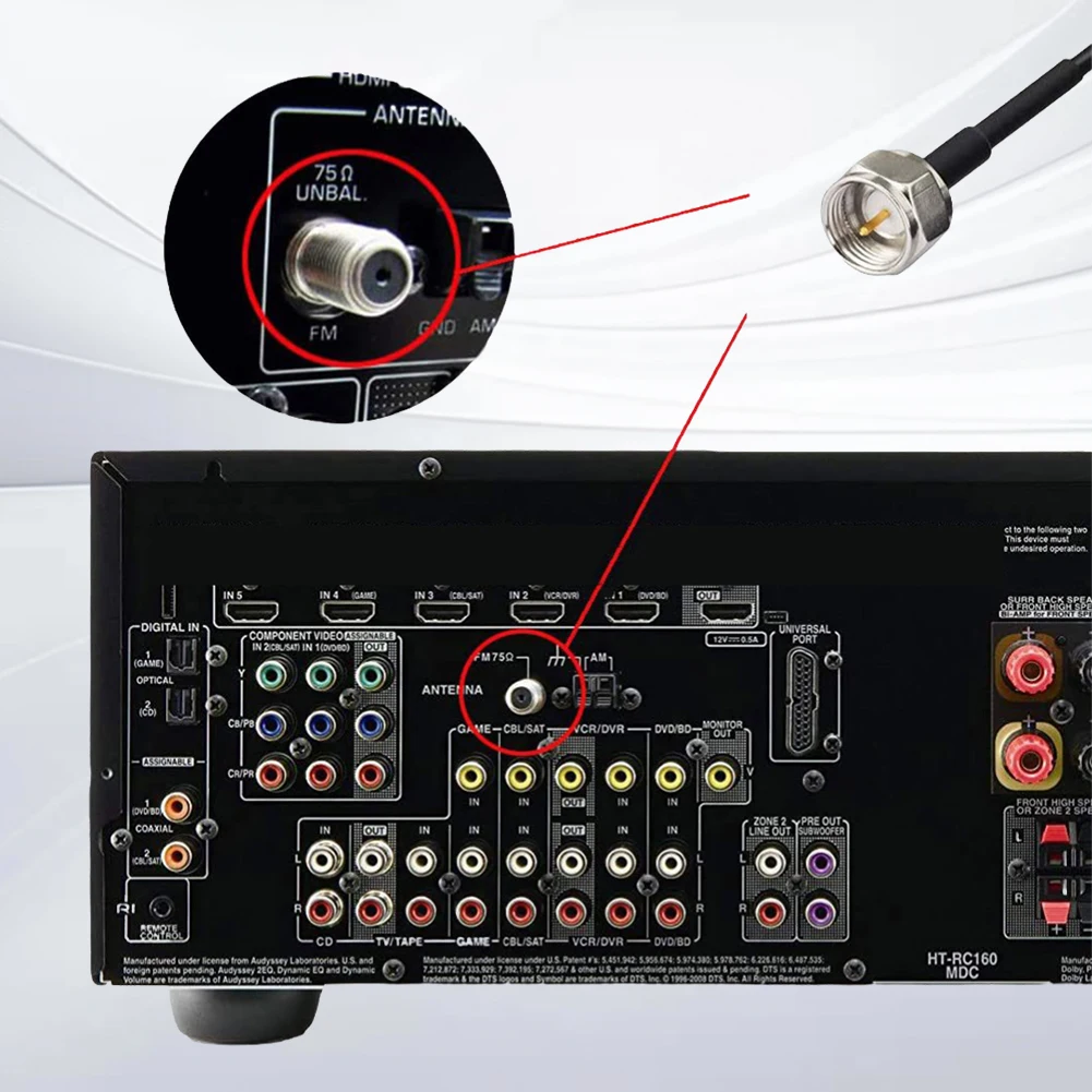 Antenna dipolo universale per auto stereo AM FM F testa femmina per TV 3.5 antenna dipolo per auto mono per stazione radio TV FM per auto