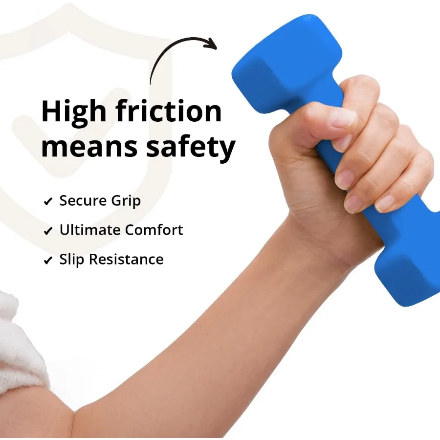 دمبل سداسي بـ 10 ألوان 1-15 رطل - نيوبرين غير قابل للانزلاق لصالة الألعاب الرياضية المنزلية