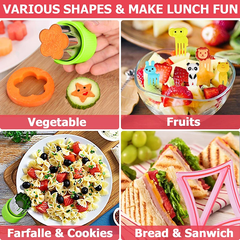 Sandwich-Ausstecher-Set für Kinder, Lebensmittel, Kekse, Brot, Formenbauer, Obst- und Gemüseformen, Schneidform, Backwerkzeuge für Kinder – Detail 17