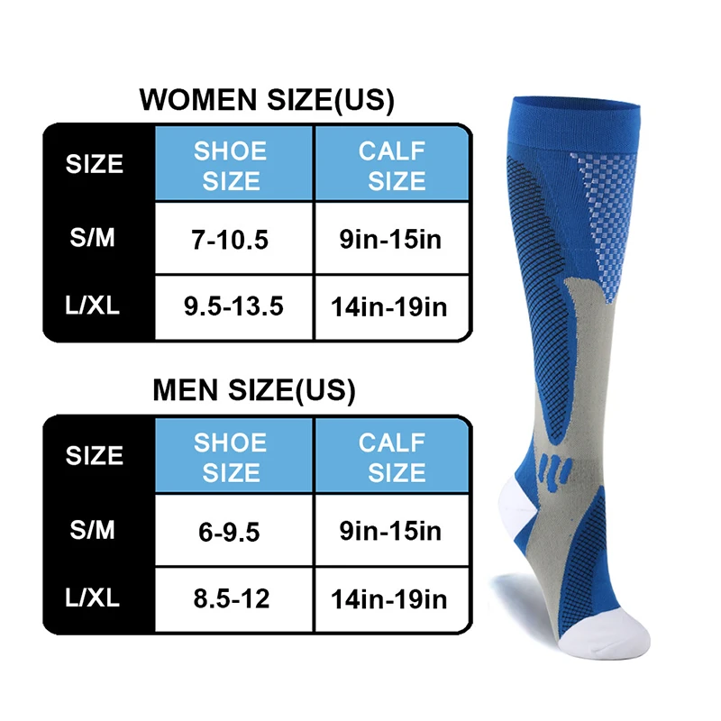 Men\'s Women\'s Running Tights 20-30 Mmhg Nylon Elastic Sports Socks Suitable For Outdoor Jogging Cycling Varicose Veins Socks New