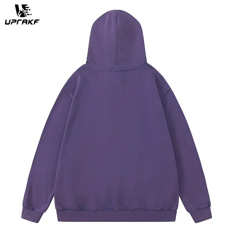 UPRAKF Big Letter Print Hoodie Long Sleeve Fashion High Quality Hip Hop Pullover Loose Streetwear Simple Design Tops