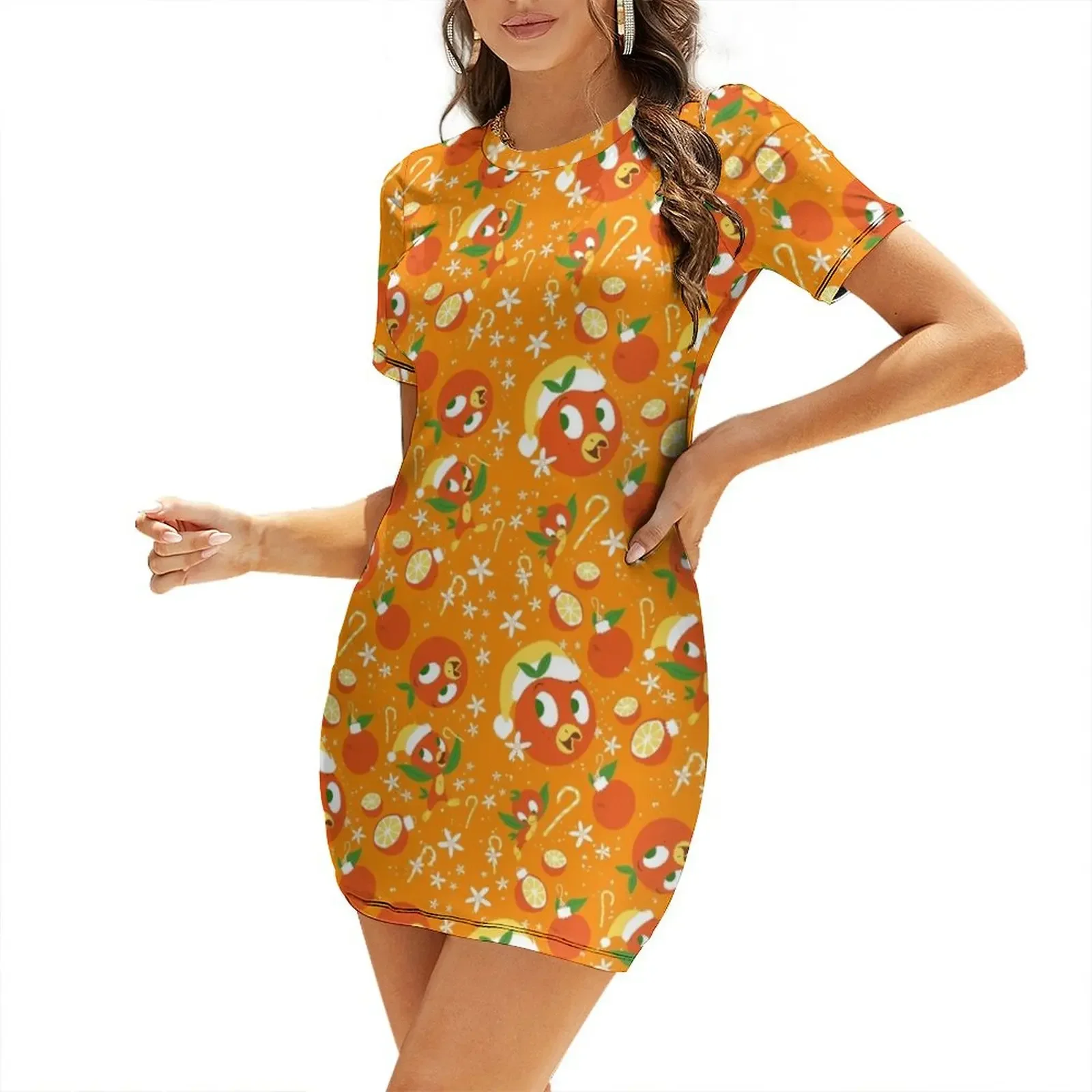 

Orange Bird - Season’s Tweetings Short-Sleeved Dress Women's clothing dress korean style summer dresses ladies 2026