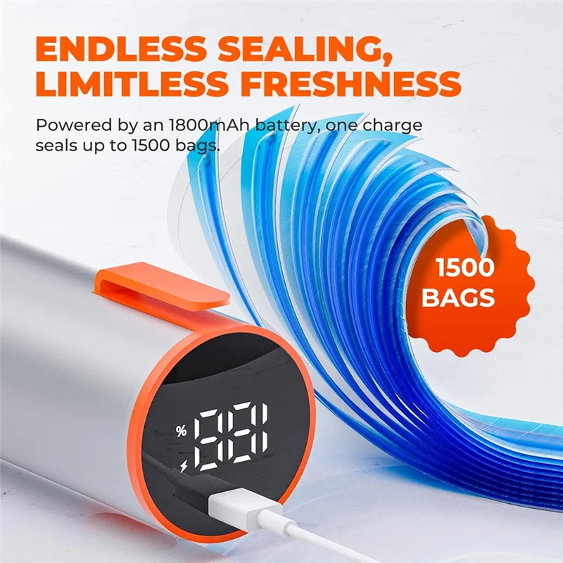 

B88B-Advanced Suction Handheld Food Sealer With Mason Jar Silicone Lids For Meat And Wine, Perfect For Kitchen And Sports Gear