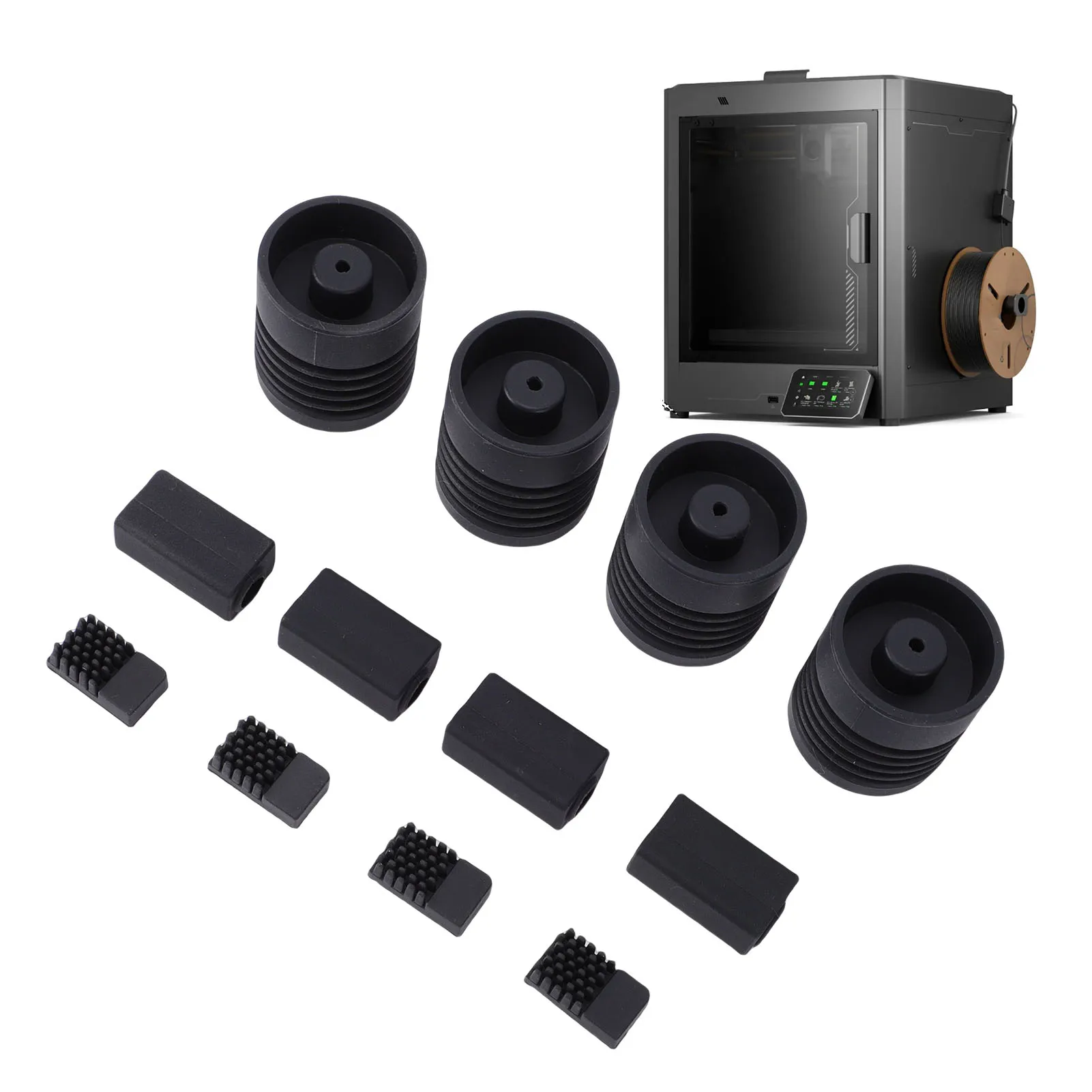 

4PCS Anti Vibration Non-Slip Feet Pad +4 Nozzle Brushes +4 Silicone Sleeves Fit for Centauri Carbon 3D Printer Shock Absorbing