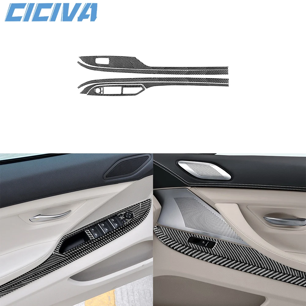 

For BMW 6 Series M6 F12 F13 F06 2011-2018 M Sport Carbon Fiber Window Lift Control Panel Car inside Trim Accessories Sticker