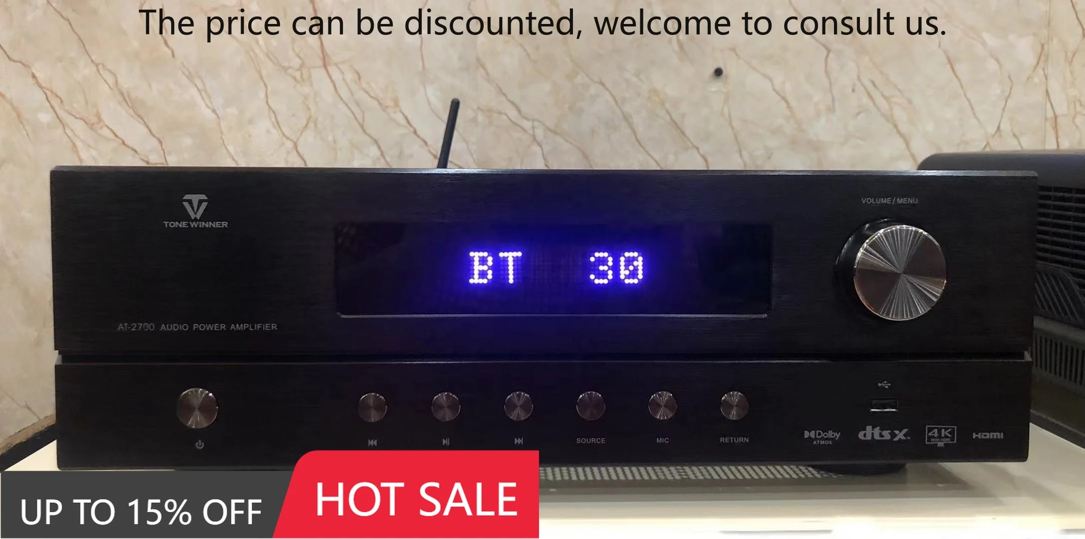 

Tonewinner AT-2700 5.1.2 Channels For Dolby Atmos Integrated Power Amplifier Home Theatre System For Movie Music Receiver Amplif