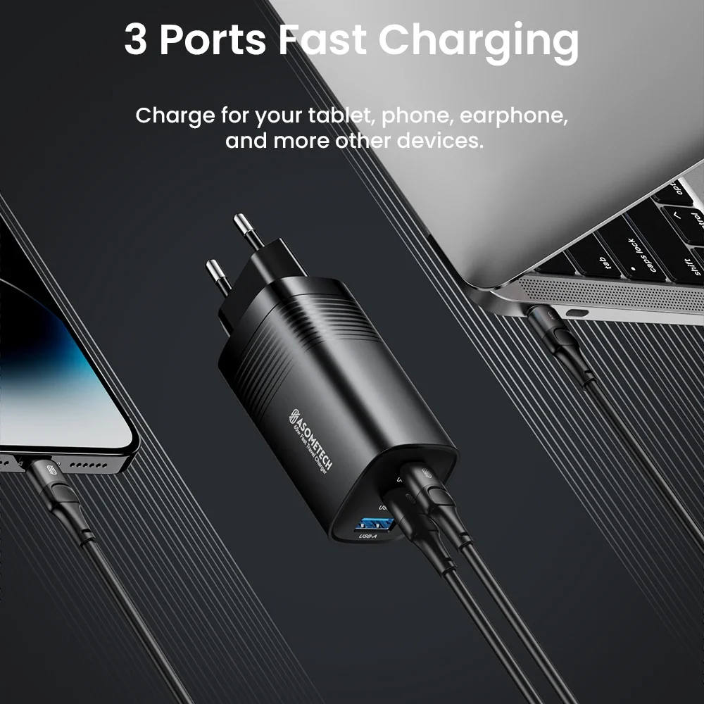 65W GaN USB Type C Fast Charger For Laptop PPS 45W PD QC 3.0 Quick Charge For iPhone 14 13 Samsung Xiaomi Realme Phone Charger