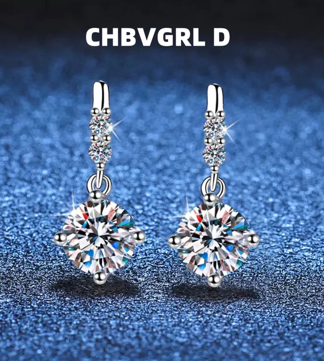

[Cute] Moissanite earrings, s925 silver earrings, women's Moissanite earrings, flowing tassel earrings, exquisite quality