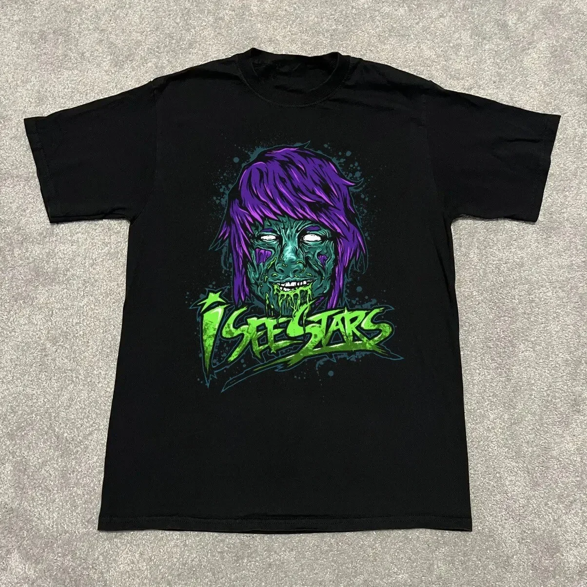 Tendance i SEE STARS groupe t-shirt noir unisexe coton t-shirt toutes tailles