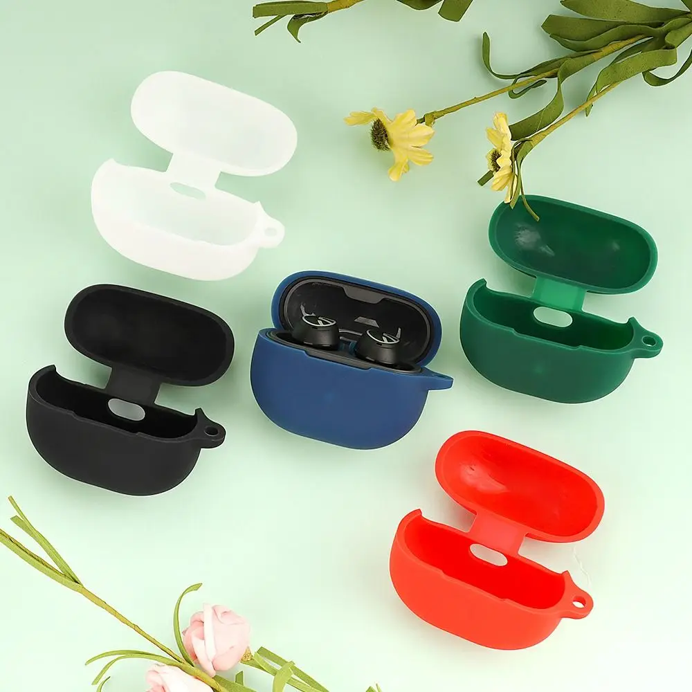 Silicone Bluetooth Earphone Case Anti-drop Washable Headphone Protective Shell Dustproof Soild Color for SoundPEATS-MiNi Pro HS