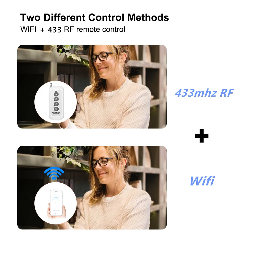 Tuya Smart 4 Channel WiFi RF Momentary Inching Relay Self-Lock Switch Module,DIY WiFi Garage Door Controller, Alexa Google Home