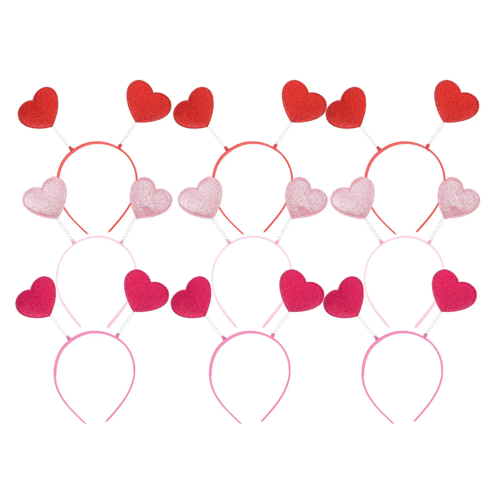 

9Pcs Heart Hair Hoop Glitter Love-Shaped Headband for Valentine's Day Women Girls Romantic Party Wedding Birthday Festival
