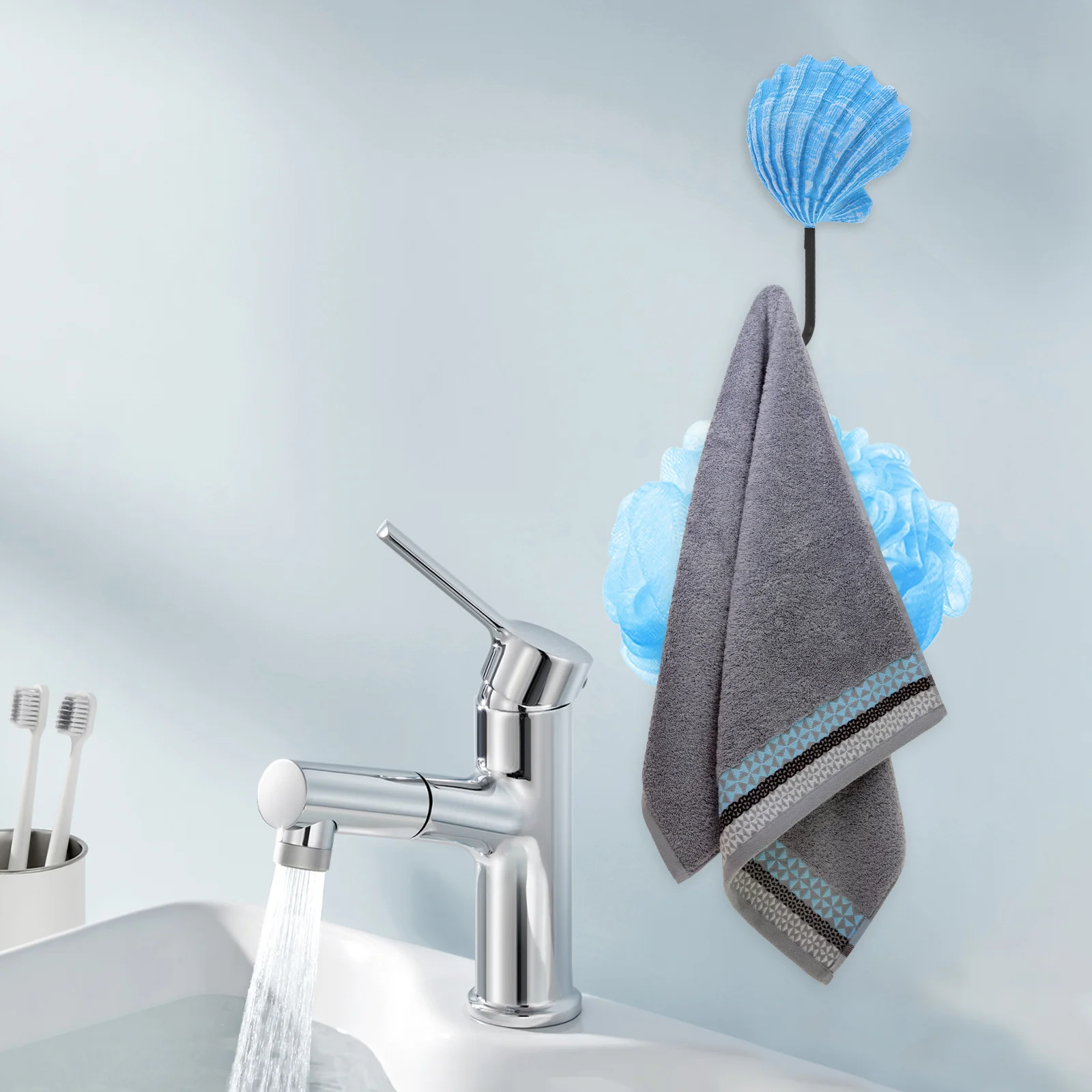 

3pcs Vintage Ocean Hooks Retro Nautical Wall Hanger For Bathroom Coat Hat Towel Storage Mediterranean Style Iron Resin Hook