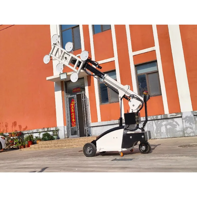 360 Rotation Battery Powered Glass Lifter Vacuum Suction Cup Handling Cart Installation Robot