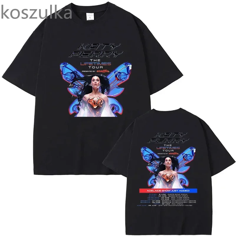 Men's Cotton T-shirts THE LIFETIMES TOUR Katy-Perry Tshirts Aesthetic Tee-shirt Women Men Short Sleeve Tops Y2K Unisex Clothes