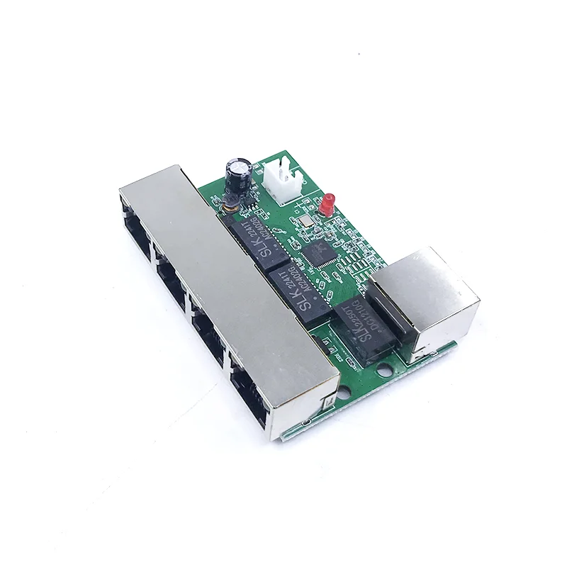 Fast switch mini 5 port ethernet TAP  switch 10 / 100mbps network switch HUB pcb module board for system integration module
