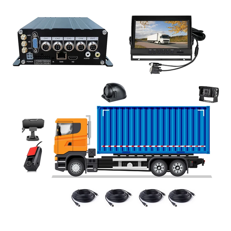 1080P Kit BSD ADAS DMS For Cars Buses 4G WiFi 4-Channel Vehicle Mobile DVR