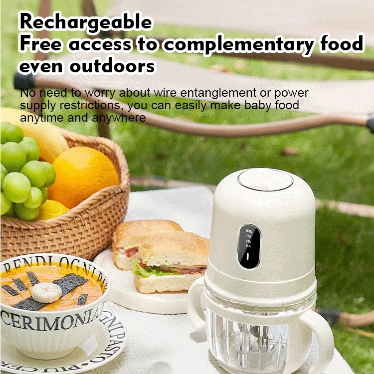 2024 New Arrival USB  Rechargeable Portable 8 Blades Stainless Steel 316 Multi-functional Electric Baby Food Maker Processor