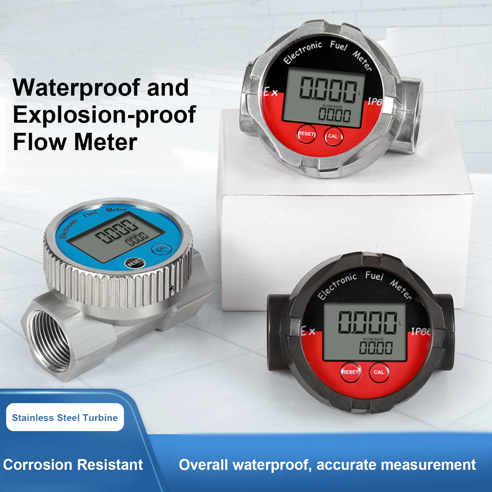 

Waterproof Turbine Flow Meter Aluminum Alloy/teflon/stainless Steel Industrial High Accuracy Digital Turbines Fuel Flow Meter