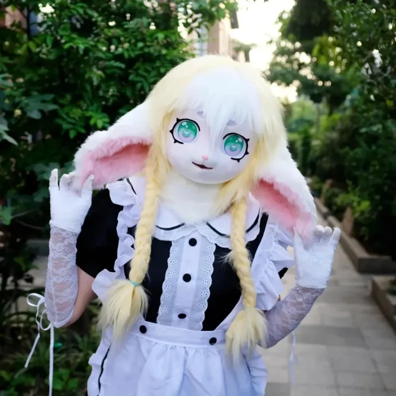 Headset Furry Kig Cosplay Mask Headgear Comiket Furry Fursuit Kigurumi Animal Cat Rabbit Doll Beast Costume Props Masquerade