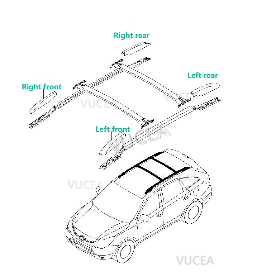 For 2006 - 2015 Hyundai Veracruz ix55 Luggage rack Roof rack lid Front and rear decorative cover for roof frame 872513J000