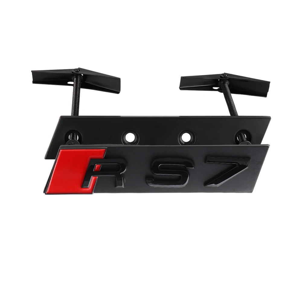 3D ABS Chrom Schwarz S Logo Kühlergrill-Emblem Aufkleber Auto Frontgrill-Abzeichen Dekoration für Audi RS3 RS4 RS5 RS6 RS7 S3 S4 S5 S6 S7 S8