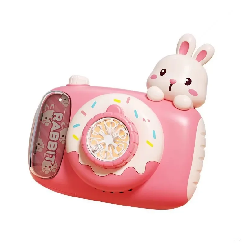 Rabbit Bubble Camera Bear Donut Automatic Bubble Machine Kids Electric Bubble Blower with Music Light Portable Cartoon Toys