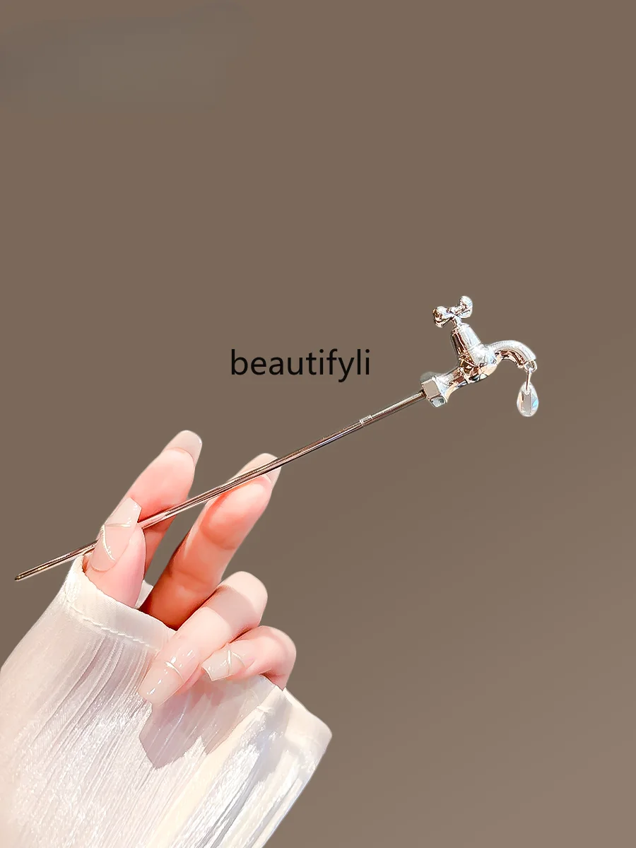 

Creative Faucet Hairpin Female New Funny Hair Clasp Back Head Simple Updo Pin