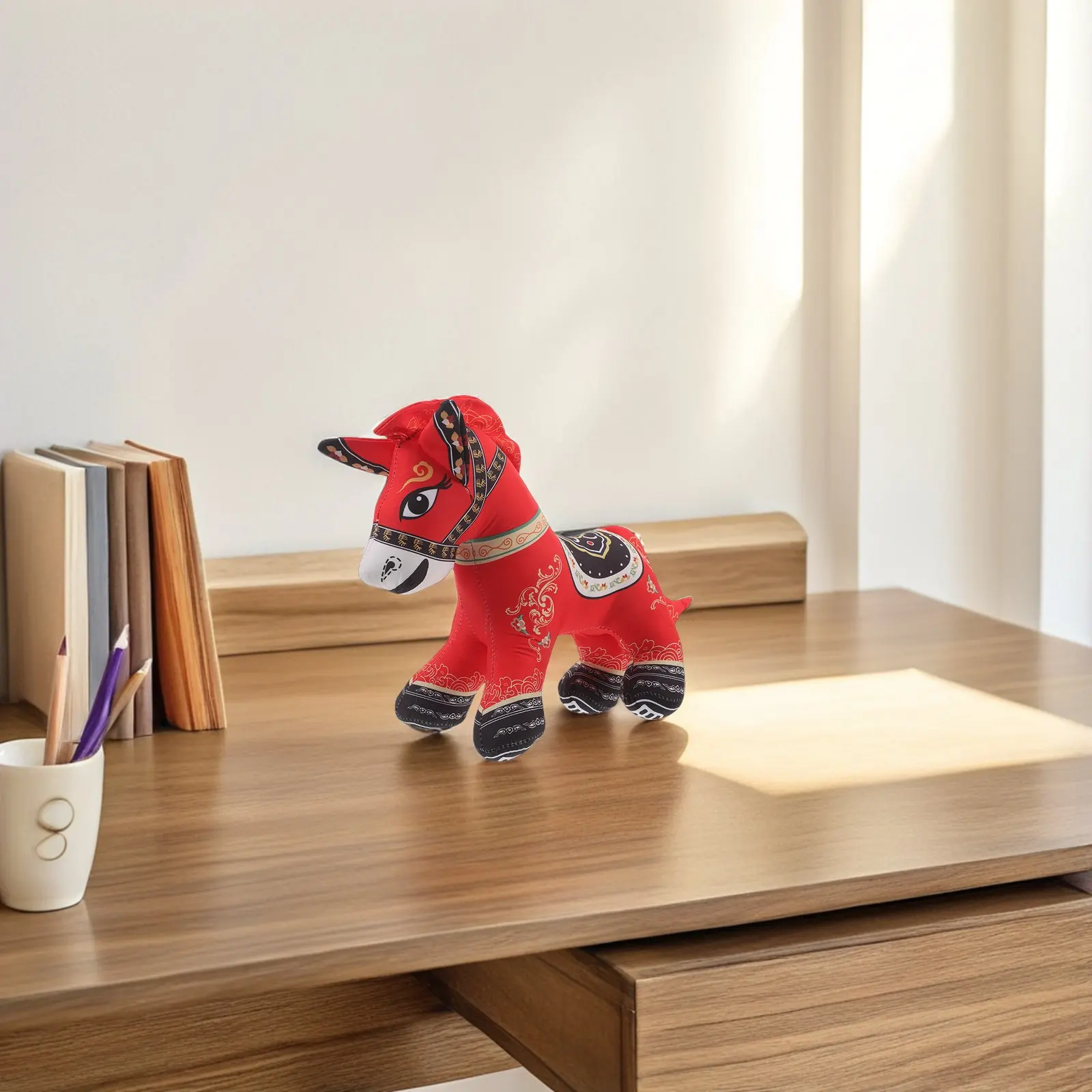 Soft Cuddly 2026 Horse Year Chinese Zodiac Stuffed Animal Lucky Mascot New Year Decoration Stuffed Animal Horses