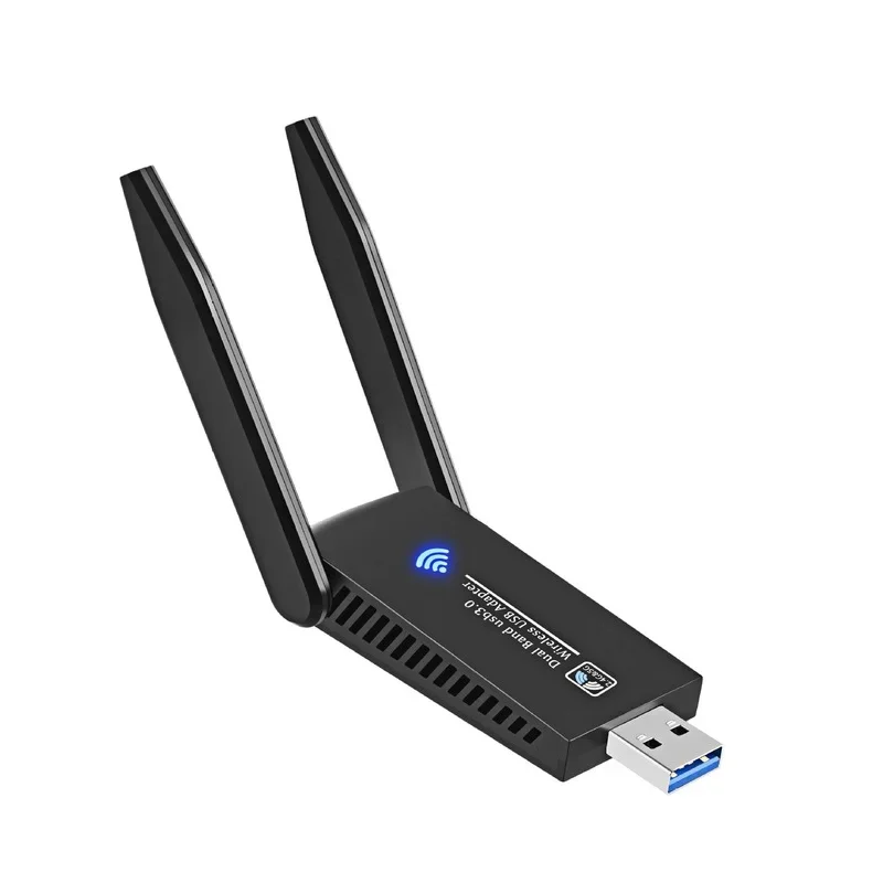 USB 3.0 WiFi Adapter 1200Mbps 802.11 Ac Wireless Network Card WiFi Wireless Network Card with Rotatable Antenna for PC Computer