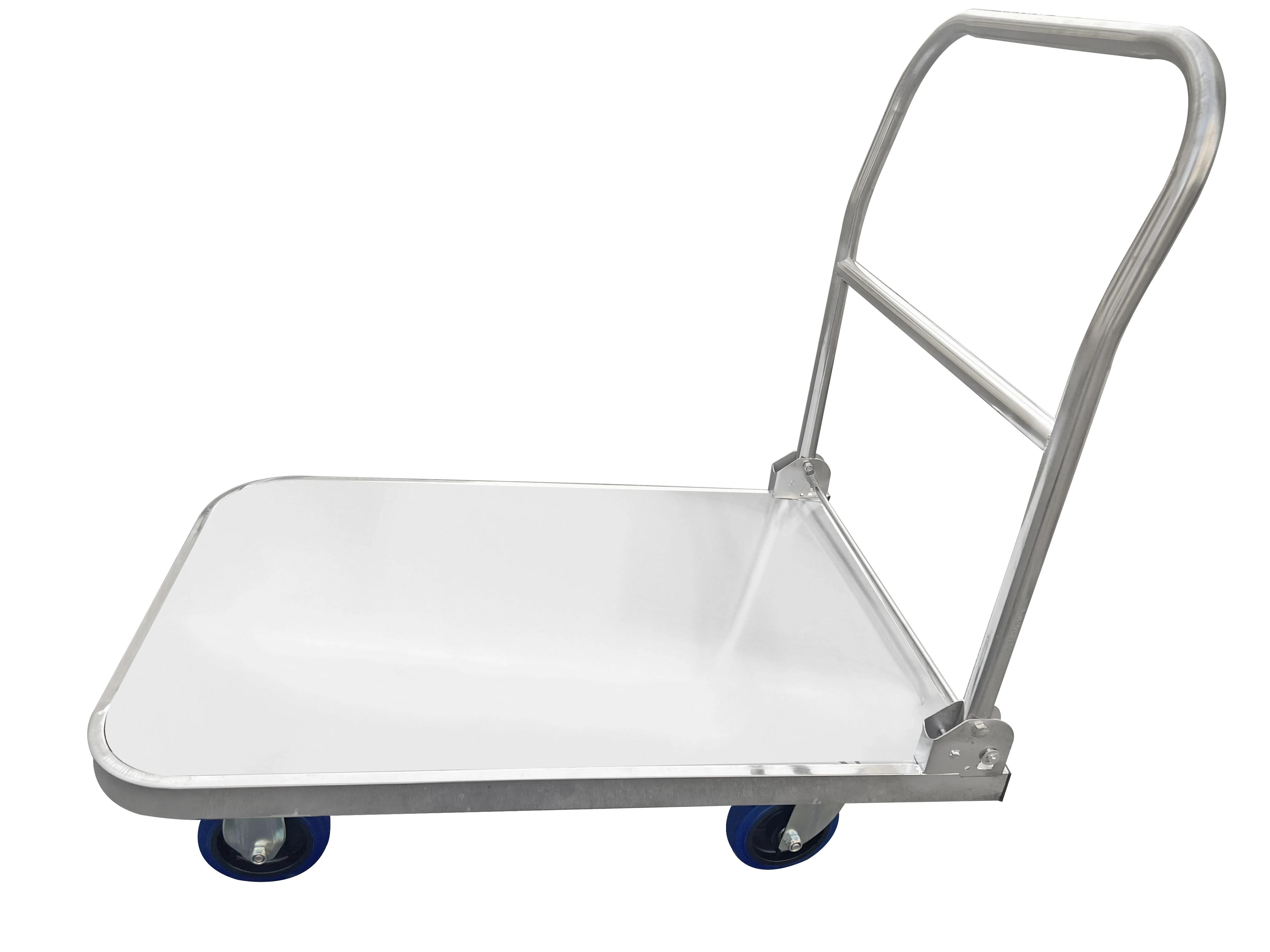 

50*70cm Stainless Steel Foldable Grocery Rolling Platform Trolley Cart Loading 200kg Ss Hand Carts & Trolleys