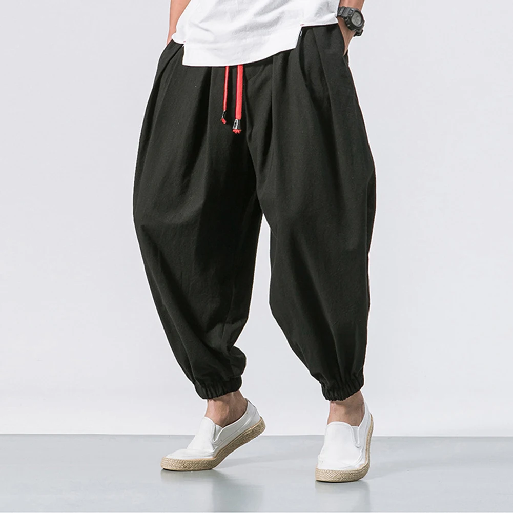 

Plus Size M-5XL Men's Pant Solid Color Sweatpants Fashion Harem Pants Loose Casual Sports Man Joggers Trousers