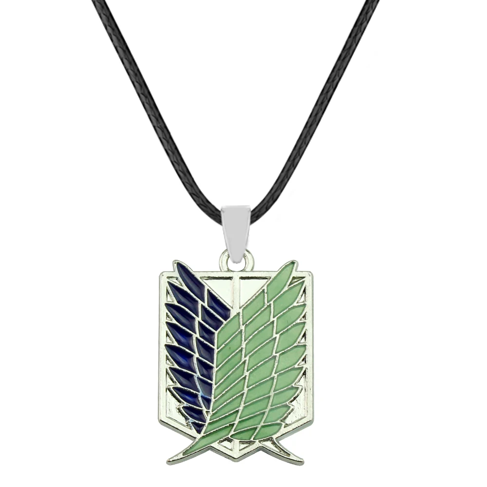 Attack on Titan Glowing Necklace Pendants Wings Of Liberty Scouting Legion Chain Jewelry Pendant Glow In The Dark Chain Necklace