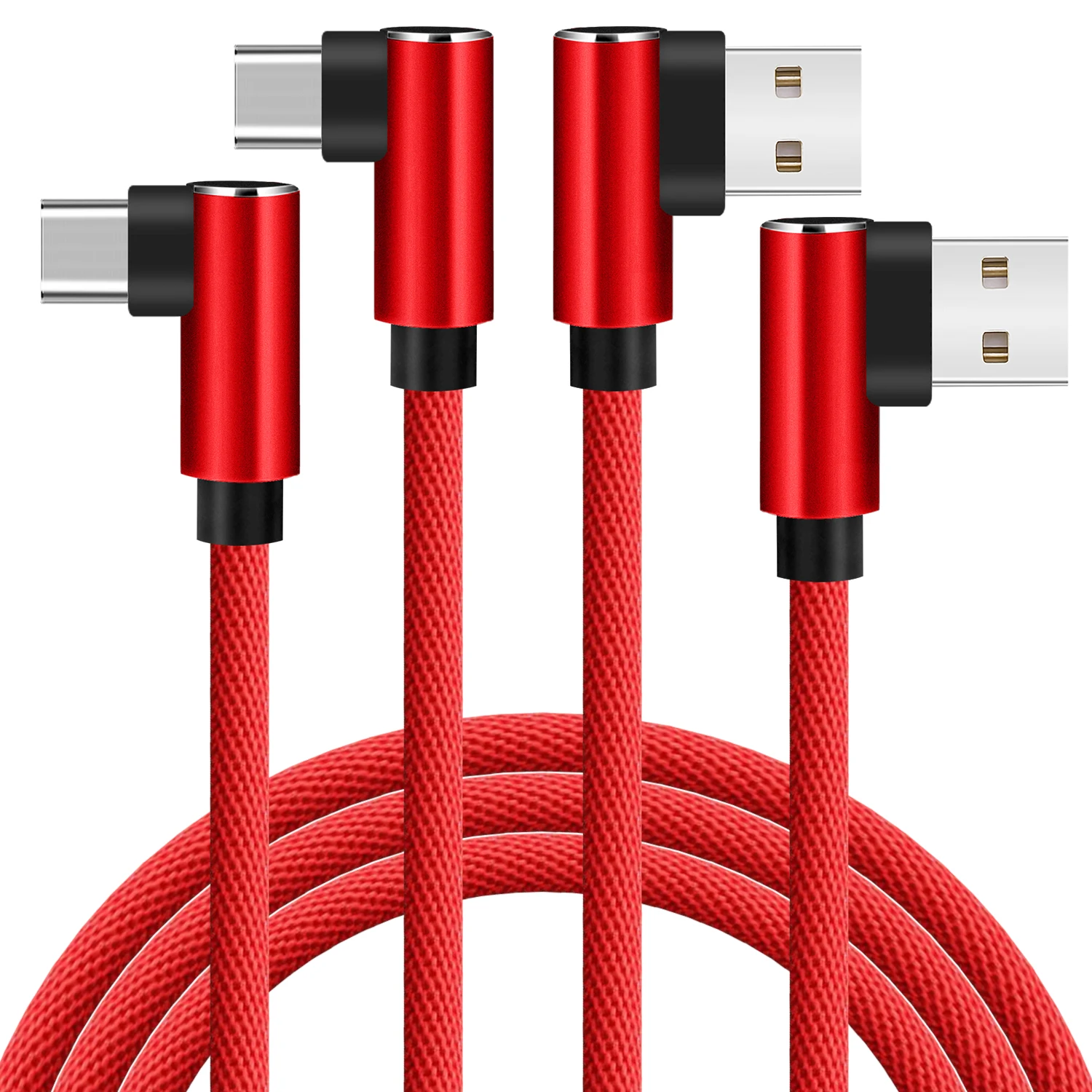 

2PCS USB Type C Cable Date Sync 2.4A Fast 3M Charging Nylon Braided Wire Charger Cable For Samsung Huawei Android Mobile Phone