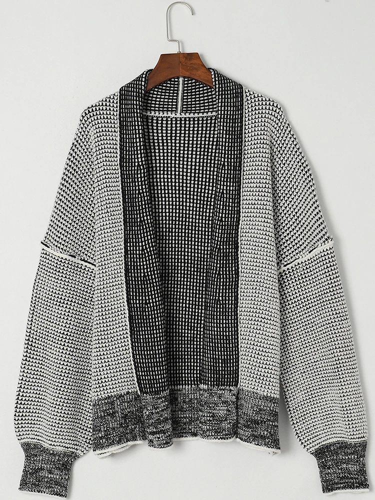 Elegancki sweter rozpinany z dzianiny dla kobiet, modny top, wygodny krój, swobodna odzież dzianinowa.