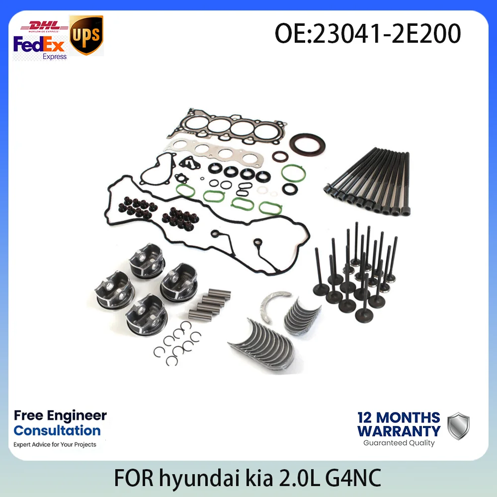 G4NC 2.0L Engine Overhaul Rebuild Kit For Hyundai Elantra i30 i40 ix35 Tucson Mistra Kia Carens Forte Soul Sportage 2011-2022