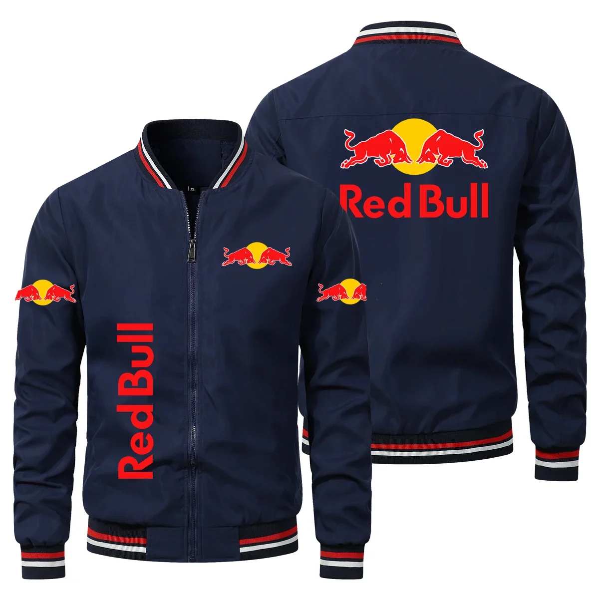 

Red Bull Logo Jacket Windbreaker Coats Retro Style Motorcycle Jacket Outdoor Sports Men Jacket Red Bull Racing Jacket Clothing