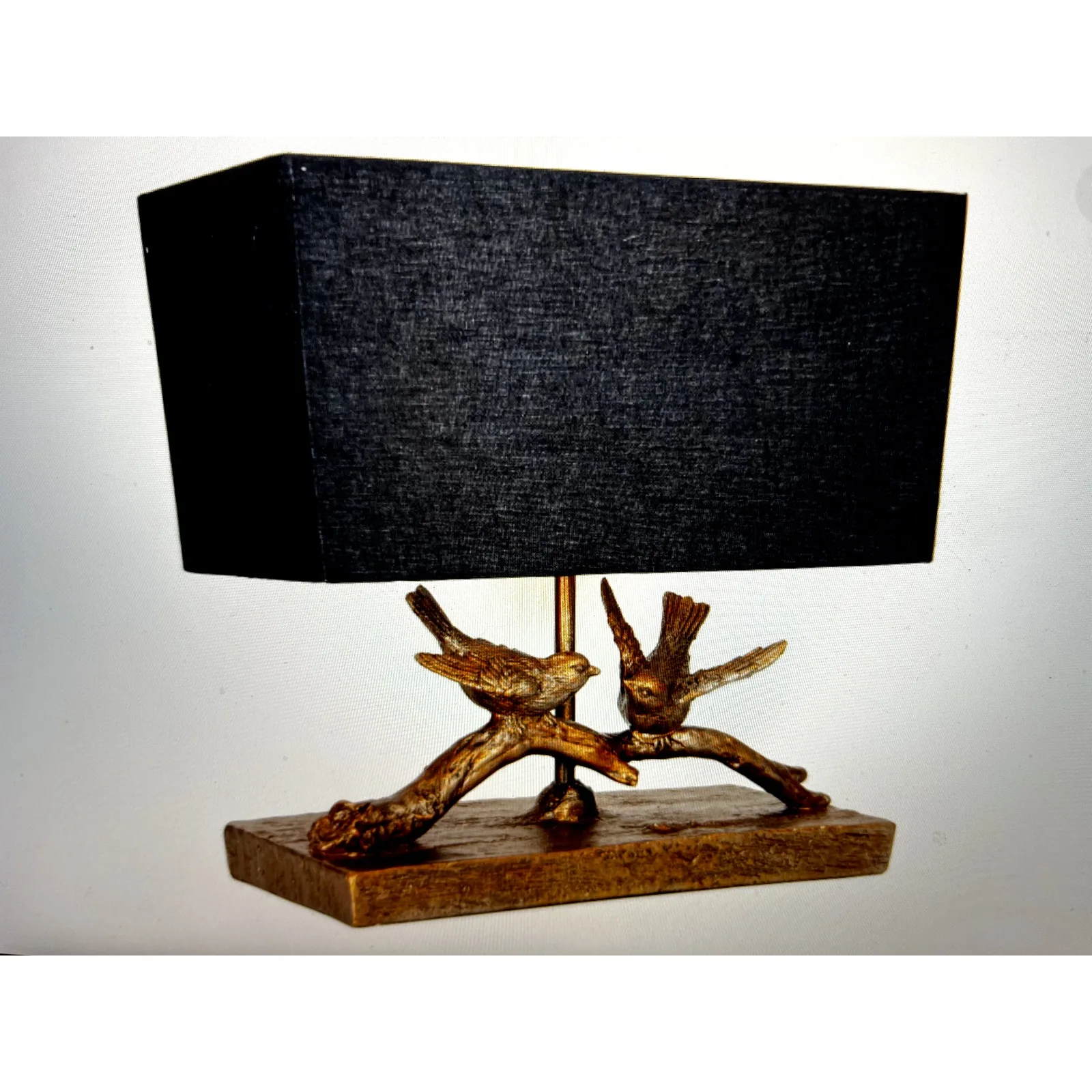 passaros rusticos em branco desk lamp us creative co ouro com abajur de linho preto ec0187 01