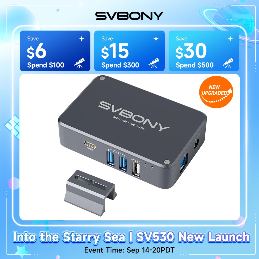 SVBONY SV241 Astronomy DC+USB HUB Box Astronomy Telescope Power Adapter High-...