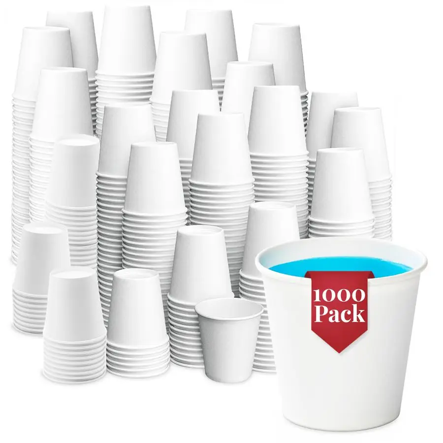 

1000 Pack 3oz Small Paper Cups Mini Bathroom amp Mouthwash Cups, Hot Coffee Cups for Espresso, Holiday amp Christmas Party Suppl