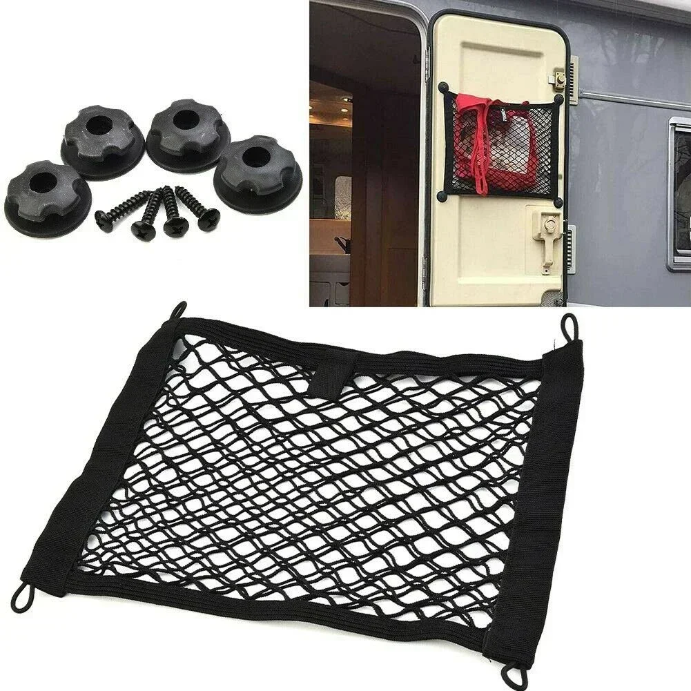 25x30cm Car Back Rear Trunk Storage Net Extra Large Elastic Storage Net For Cargo Van Motorhome Mobile Home Caravan Boat