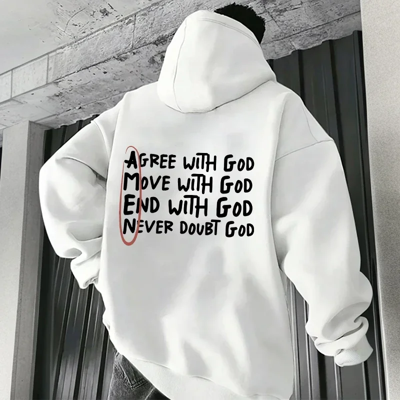 

2026 Hot Sale Christian God Printed Hoodie for Men High Quality Hooded Long Sleeved Top All Season Daily Casual Fashion Pullover