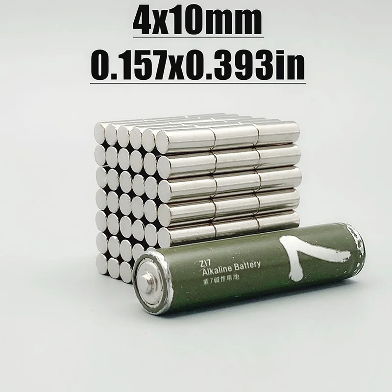 10-500pcs 4x10mm Magnet Neodymium Magnet N35 NdfeB Permanent Magnetic Imanes Fridge Magnets Round Shape 4*10 Magnet Accessory